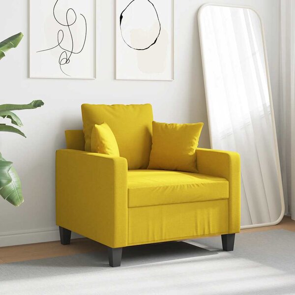 Világossárga szövet kanapéfotel 60 cm