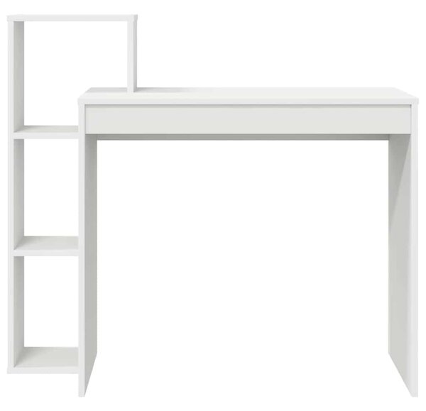Asztal polcokkal tárolóval Fehér 100 x 40 x 90 cm Faanyag