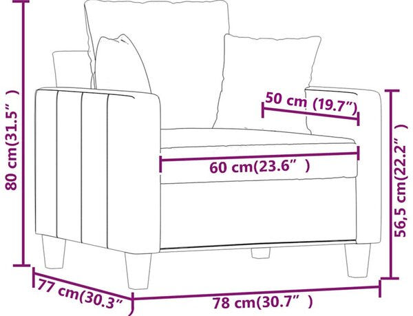Világossárga szövet kanapéfotel 60 cm