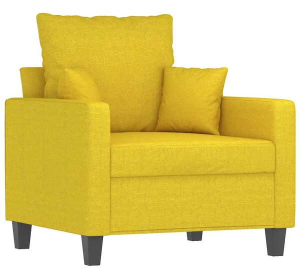 Világossárga szövet kanapéfotel 60 cm