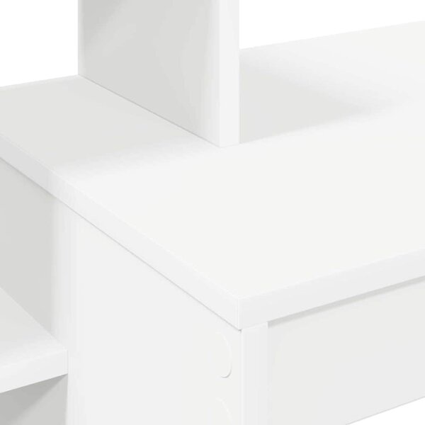 Asztal polcokkal tárolóval Fehér 100 x 40 x 90 cm Faanyag