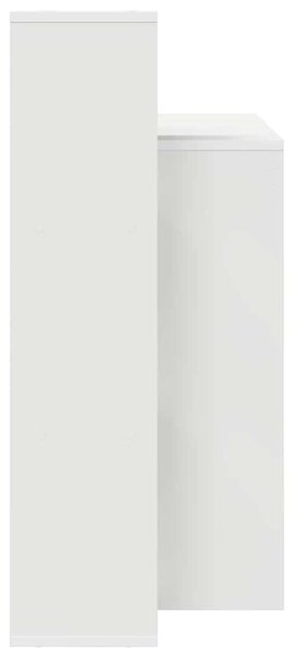 Asztal polcokkal tárolóval Fehér 100 x 40 x 90 cm Faanyag