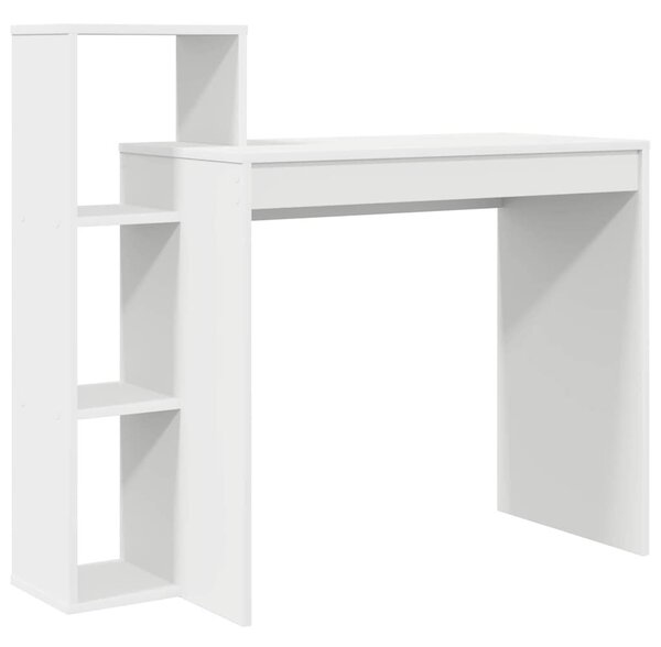 Asztal polcokkal tárolóval Fehér 100 x 40 x 90 cm Faanyag
