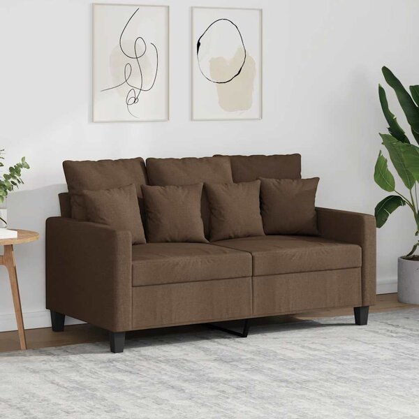 Kétszemélyes barna szövetkanapé 120 cm