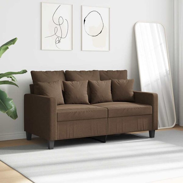 Kétszemélyes barna szövetkanapé 120 cm