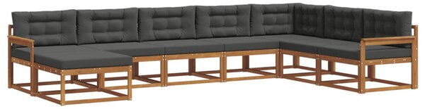 Kültéri kanapé szett párnával 8 pcs Természetes és antracit