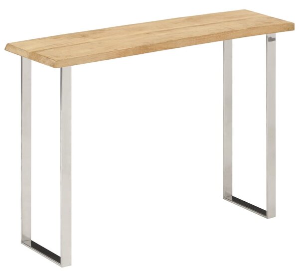 Tömör mangófa konzolasztal természetes éllel 105 x 33 x 76 cm