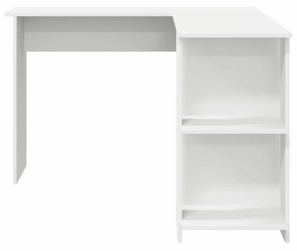 Sarokasztal tárolóval Fehér 140 x 113.5 x 75 cm Faanyag