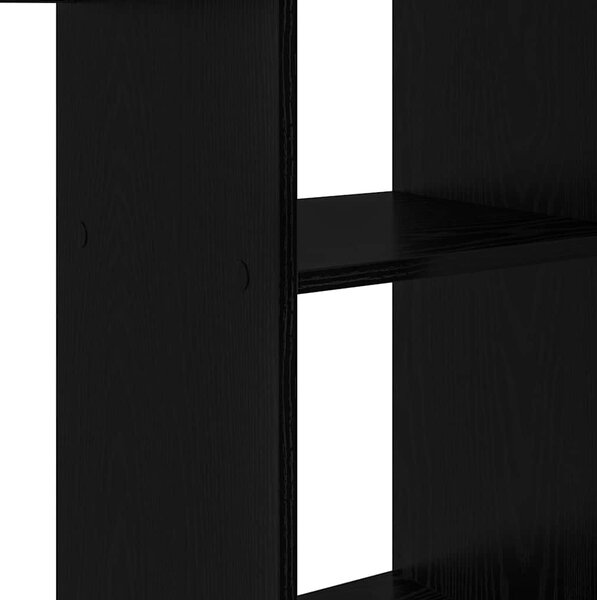 Asztal polcokkal Musta tammi 142 x 102 x 73 cm Faanyag