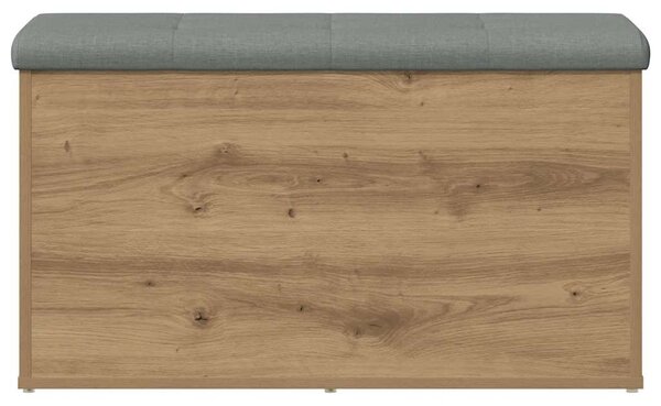 Kézműves tölgyfa tárolópad 82 x 42 x 45 cm redőzött fa