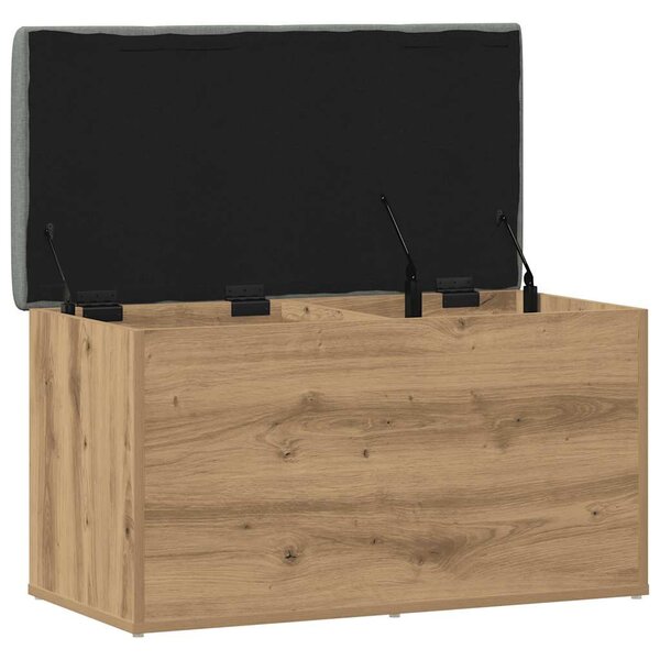 Kézműves tölgyfa tárolópad 82 x 42 x 45 cm redőzött fa