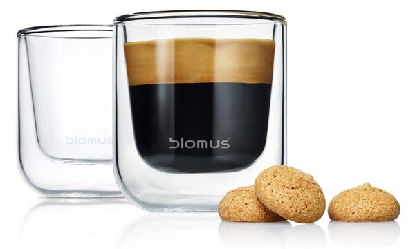 Blomus NERO átlátszó 2 db-os duplafalú espresso csésze szett