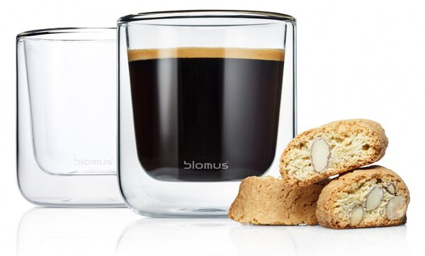 Blomus NERO átlátszó 2 db-os duplafalú kávéspohár szett