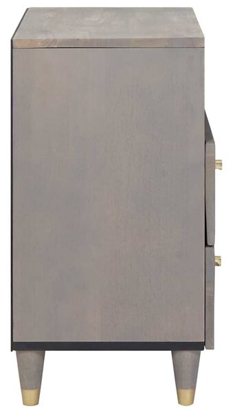 Éjjeliszekrény fiókkal Szürke 50 x 33 x 62 cm Tömör Mangófát