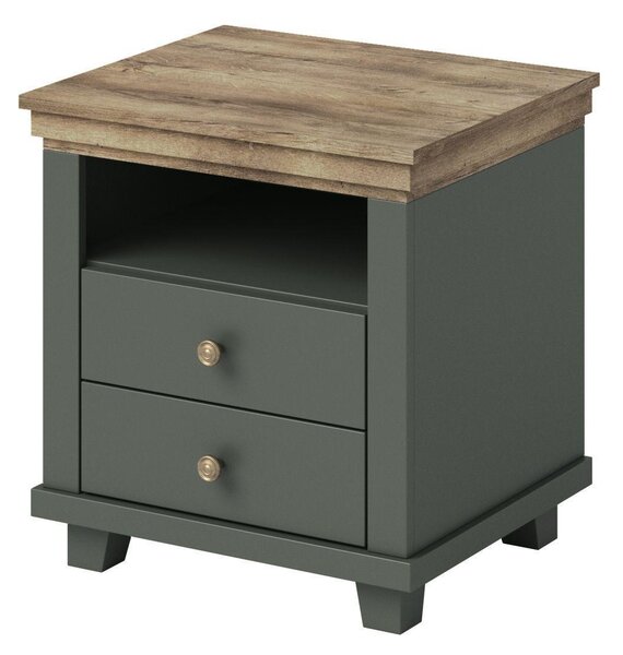 Éjjeliszekrény Elvina S Typ 22 (zöld + lefkas tölgy)