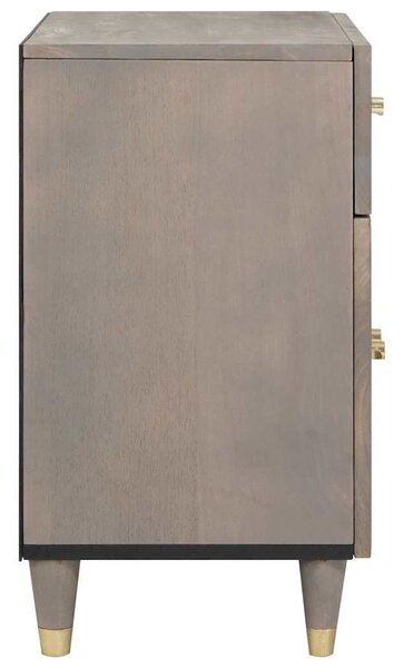 Éjjeli szekrény ajtóval Szürke 50 x 33 x 60 cm Tömör Mangófát