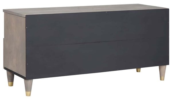 TV szekrény fiókkal Szürke 100 x 33 x 46 cm Tömör Mangófát