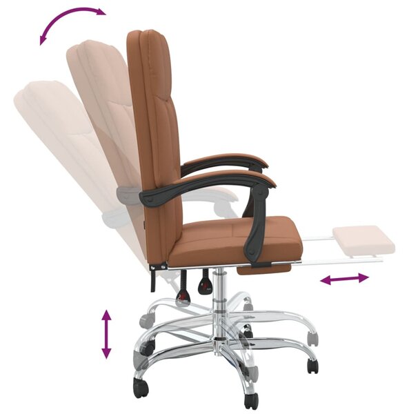 Barna műbőr dönthető irodaszék