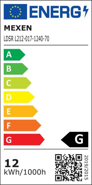 Mexen LDSR, LED mennyezeti lámpa, átmérő 17 cm, 12W, semleges - 4000K, 960 lm, fekete - L212-017-1240-70