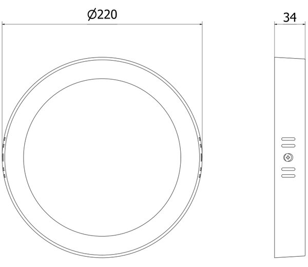 Mexen LDSR, LED mennyezeti lámpa, átmérő 22 cm, 18W, semleges - 4000K, 1980 lm, fehér - L212-022-1840-20