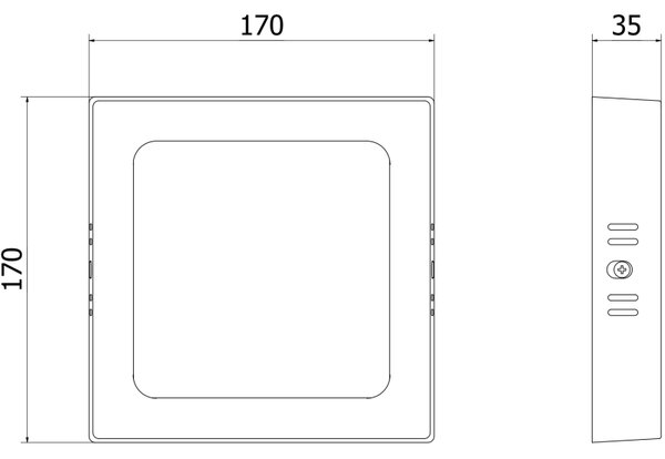 Mexen LDSS, LED mennyezeti lámpa, méret 17 x 17 cm, 12W, semleges - 4000K, 1320 lm, fehér - L213-017-1240-20