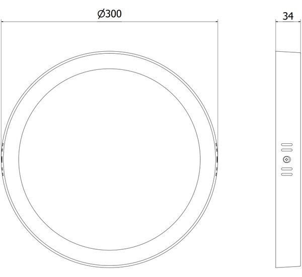 Mexen LDSR, LED mennyezeti lámpa, átmérő 30 cm, 24W, semleges - 4000K, 1920 lm, fekete - L212-030-2440-70