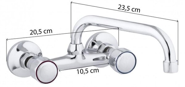 Erga Grano, fali mosdócsaptelep forgókarral, 150 mm, króm, ERG-YKA-BZ.GRANO-CHR