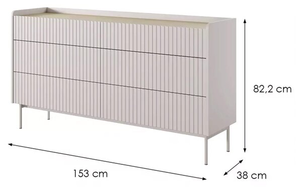 LEVEL komód 153 6s - bézs