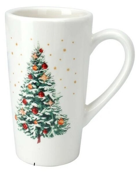 Karácsonyi porcelán bögre Díszített fa, 550 ml