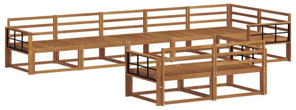 Kültéri kanapé szett 8 pcs Természetes Tömör Akácfa