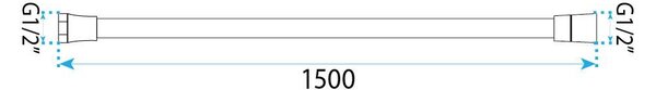 Rea Rea, PVC törésgátló zuhanycső, 150 cm, fényes arany, REA-08029