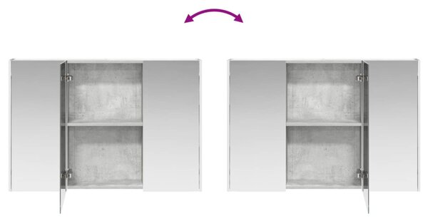 Fürdőszobai Szekrény Szett 4 pcs Betonszürke Szerelt Fa