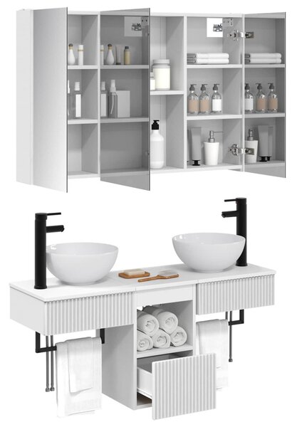 Fürdőszobai Szekrény Szett 4 pcs Fehér 103,5 x 15,5 x 70 cm
