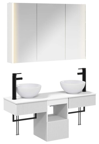 Fürdőszobai Szekrény Szett 4 pcs Fehér 103,5 x 15,5 x 70 cm