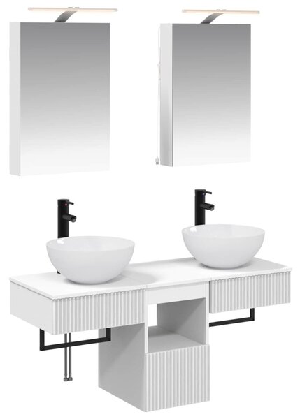 Fürdőszobai Szekrény Szett 5 pcs Fehér 40 x 10,5 x 60,5 cm