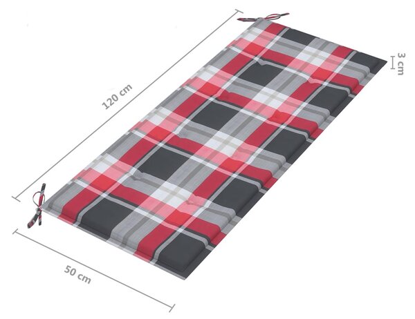 Összecsukható bambusz kerti pad párnával 118 cm