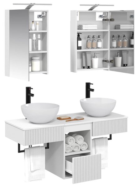 Fürdőszobai Szekrény Szett 5 pcs Fehér 40 x 10,5 x 60,5 cm