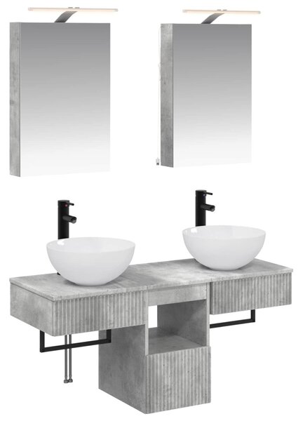 Fürdőszobai Szekrény Szett 5 pcs Betonszürke