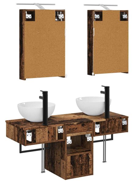Fürdőszobai Szekrény Szett 5 pcs Antik Fa 40 x 10,5 x 60,5 cm