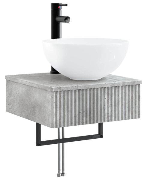Fürdőszobai Szekrény Szett 5 pcs Betonszürke 43 x 16 x 62,5 cm