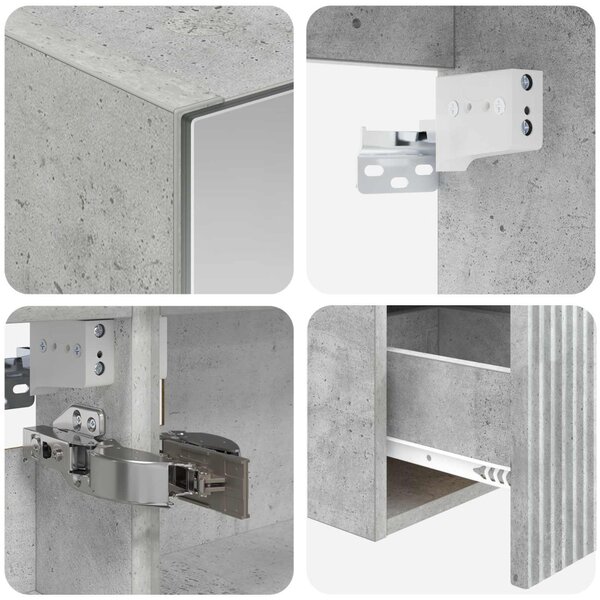 Fürdőszobai Szekrény Szett 5 pcs Betonszürke 43 x 16 x 62,5 cm