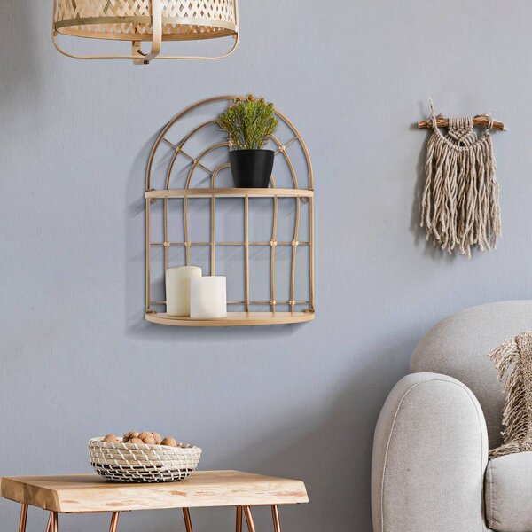 Fali polc, félkör alakú, rattan - CAGE