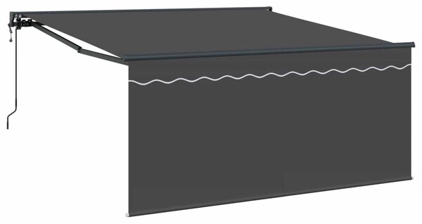 Behúzható napellenző Antracit 300 x 250 cm Pamut és Alumínium