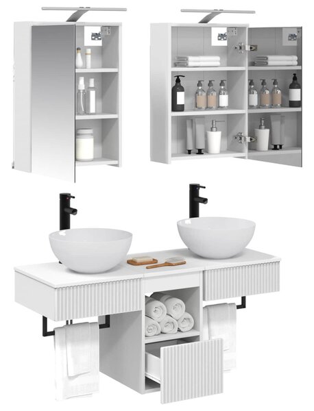 Fürdőszobai Szekrény Szett 5 pcs Fehér 43 x 16 x 62,5 cm