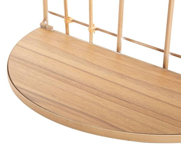 Fali polc, félkör alakú, rattan - CAGE