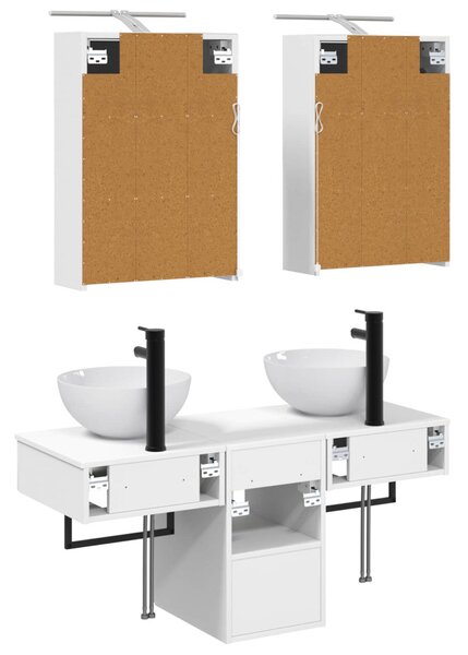 Fürdőszobai Szekrény Szett 5 pcs Fehér 43 x 16 x 62,5 cm