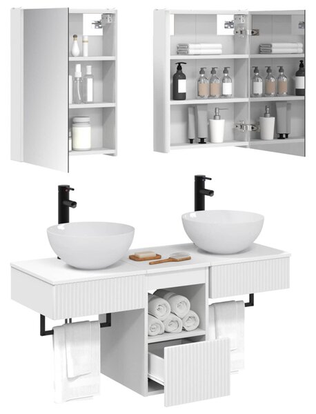 Fürdőszobai Szekrény Szett 5 pcs Fehér 43 x 11,5 x 60,5 cm