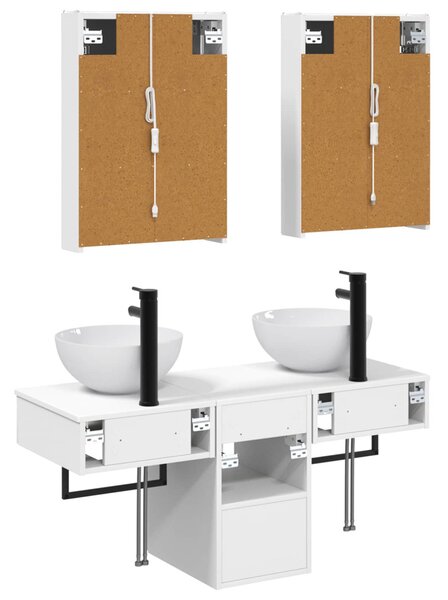 Fürdőszobai Szekrény Szett 5 pcs Fehér 43 x 11,5 x 60,5 cm