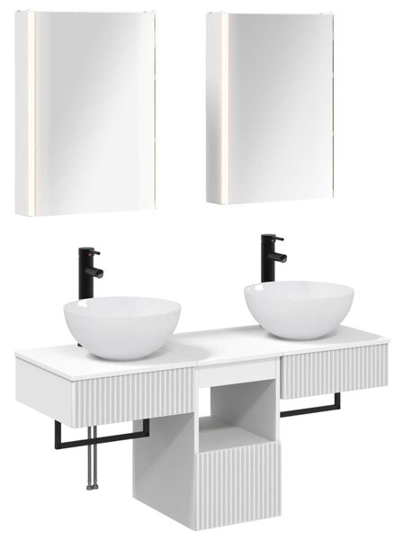 Fürdőszobai Szekrény Szett 5 pcs Fehér 43 x 11,5 x 60,5 cm