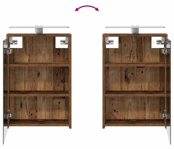 Fürdőszobai Szekrény Szett 5 pcs Antik Fa 43 x 16 x 62,5 cm
